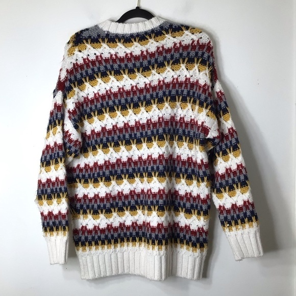 Zara men sweater medium multicolor wool rare unique - Picture 5 of 9